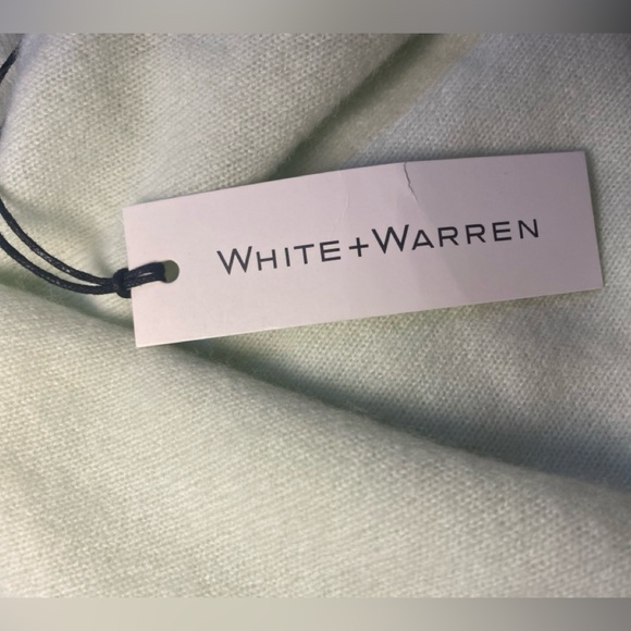NWT White + Warren Women’s Cashmere V-Neck Tunic Sweater Meadow Green Gift - Picture 7 of 7
